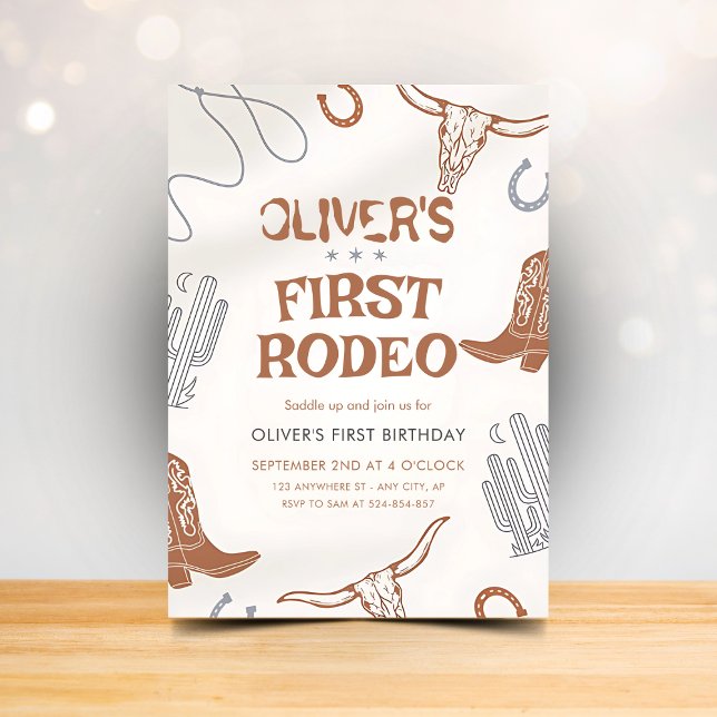 First Rodeo Birthday Invitation for Boy Cowboy (Creator Uploaded)