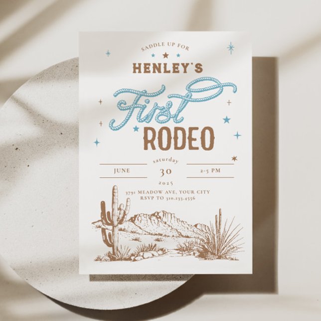 First Rodeo Birthday Invitation for Boys (Creator Uploaded)