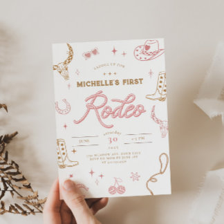 First Rodeo Birthday Invitation for Girls