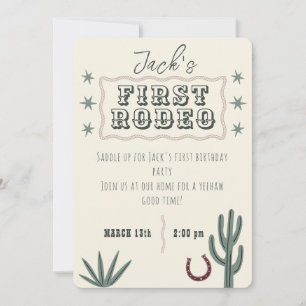 First Rodeo Birthday Invite Personalised