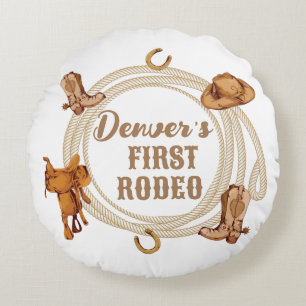 First Rodeo Birthday Party Throw Pillow