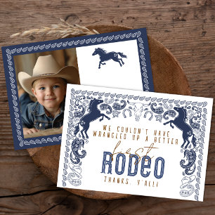 First Rodeo Birthday Thank You Card – Western Cowb