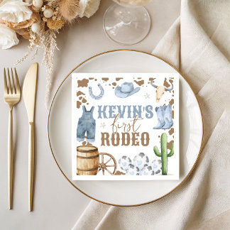 First Rodeo Blue Birthday Party Napkins