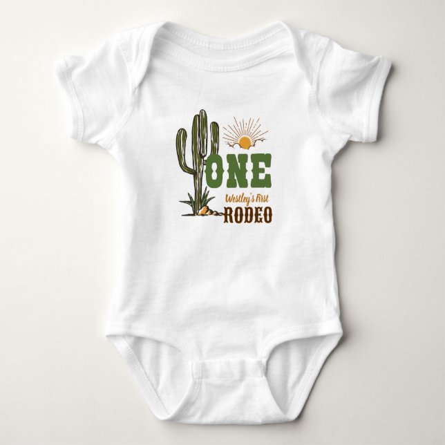 First Rodeo Boy Birthday  Baby Bodysuit (Front)
