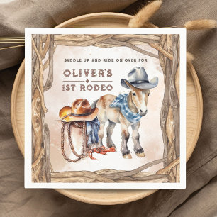 First RODEO Boy Cowboy 1st Birthday Party Napkin