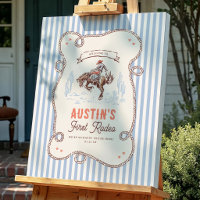 First Rodeo Cowboy 1st Birthday Welcome Sign