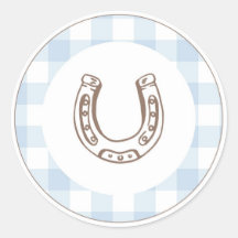 First Rodeo Cowboy Birthday Blue Gingham Preppy