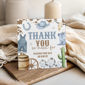 First Rodeo Cowboy Birthday Favour Tag