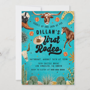 First Rodeo Cowboy Birthday  Invitation