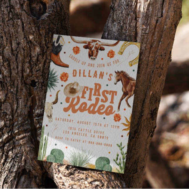 First Rodeo Cowboy Birthday  Invitation (Creator Uploaded)