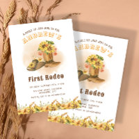 First Rodeo Cowboy Birthday Party Invitation