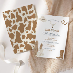 First Rodeo Cowboy Birthday Party Invitation