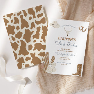 First Rodeo Cowboy Birthday Party Invitation