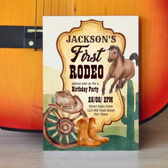 First rodeo cowboy birthday party invitation (Creator Uploaded)