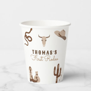 First Rodeo Cowboy Birthday Party Paper Cups
