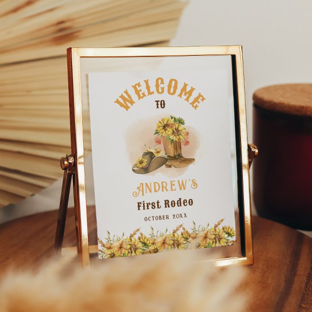 First Rodeo Cowboy Birthday Party Welcome Poster (Creator Uploaded)