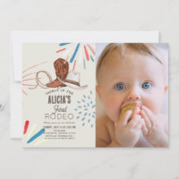 First Rodeo Cowboy Cowgirl 1st Birthday Photo