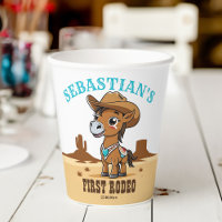 First Rodeo cowboy horse birthday party tableware