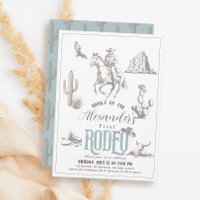 First Rodeo Cowboy Western Blue 1st Birthday