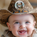 First Rodeo Cowboy Western Boy 1st Birthday Party 6 Cm Round Badge<br><div class="desc">It's your little one's "First Rodeo" and we know you are so excited! Celebrate the little cowboy in rustic western cow poke style with this boy 1st Birthday Party design. Features a watercolor sand base with assorted cacti, a horseshoe, boots and cowboy hat along with a rustic wooden sign "First...</div>