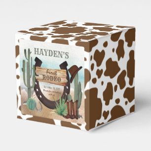 First Rodeo Cowboy Western Boy 1st Birthday Party Favour Box