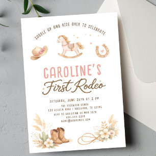 First Rodeo Cowgirl 1st Birthday Invitation