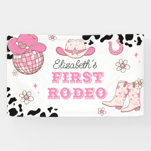 First Rodeo Cowgirl 1st Birthday party Banner