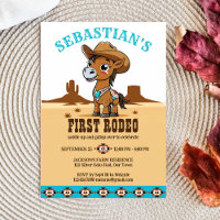 First Rodeo cute cowboy baby horse birthday party