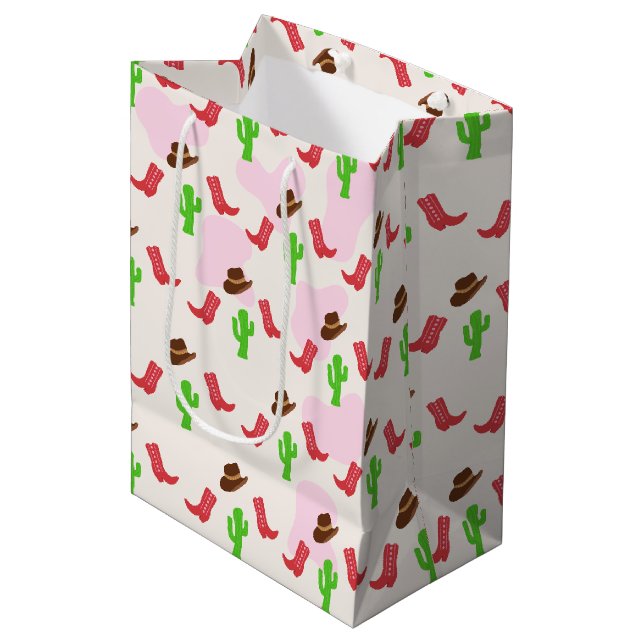 First Rodeo Girl 1st Birthday Medium Gift Bag (Front Angled)