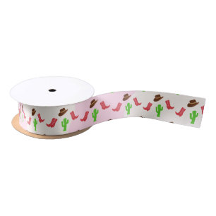 First Rodeo Girl 1st Birthday Satin Ribbon