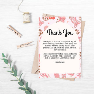 First Rodeo Girls Thank You Card