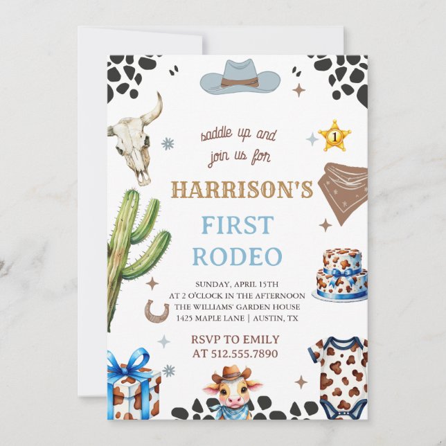 First Rodeo Invitation, My 1st Rodeo Invitation (Front)