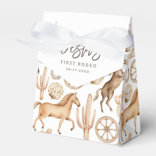 First Rodeo Neutral Southern Cowboy Birthday Favou Favour Box