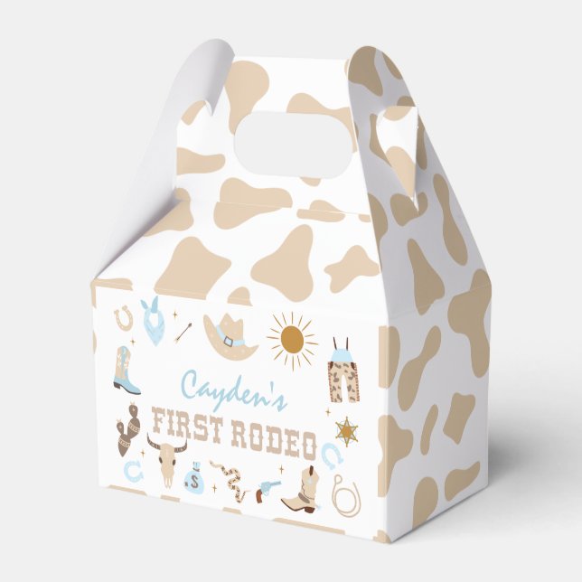 First Rodeo Pastel First Birthday Favour Box (Front Side)