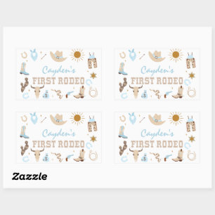 First Rodeo Pastel First Birthday Rectangular Sticker