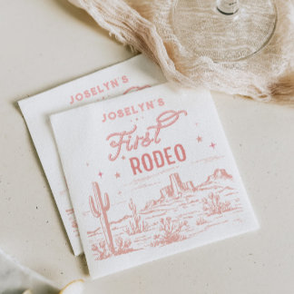 First Rodeo Pink Paper Napkin
