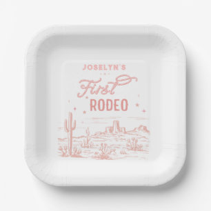 First Rodeo Pink Paper Plate