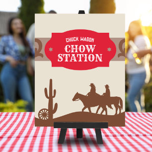 First Rodeo Red "Chuck wagon chow station" Sign