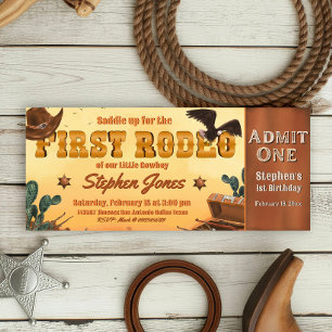 First Rodeo Ticket  Invitation