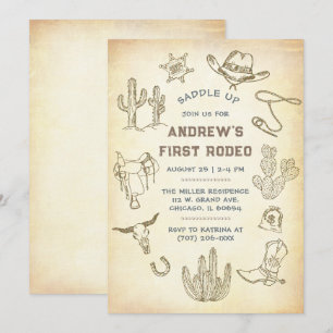 First Rodeo Vintage Invitation Template