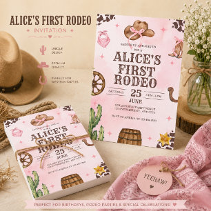 "First Rodeo" Western 1st Birthday Invitation