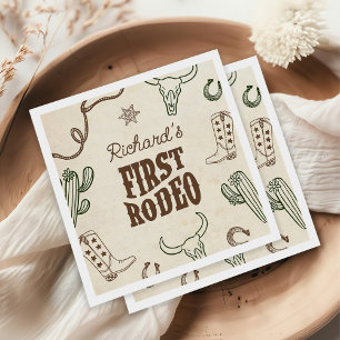 First Rodeo Western Boy 1st Birthday Napkin