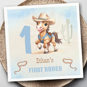 First Rodeo Western Cowboy 1st Birthday Napkins