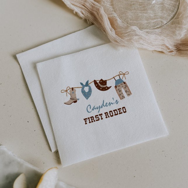 First Rodeo Western Cowboy 1st Birthday Napkins (Creator Uploaded)