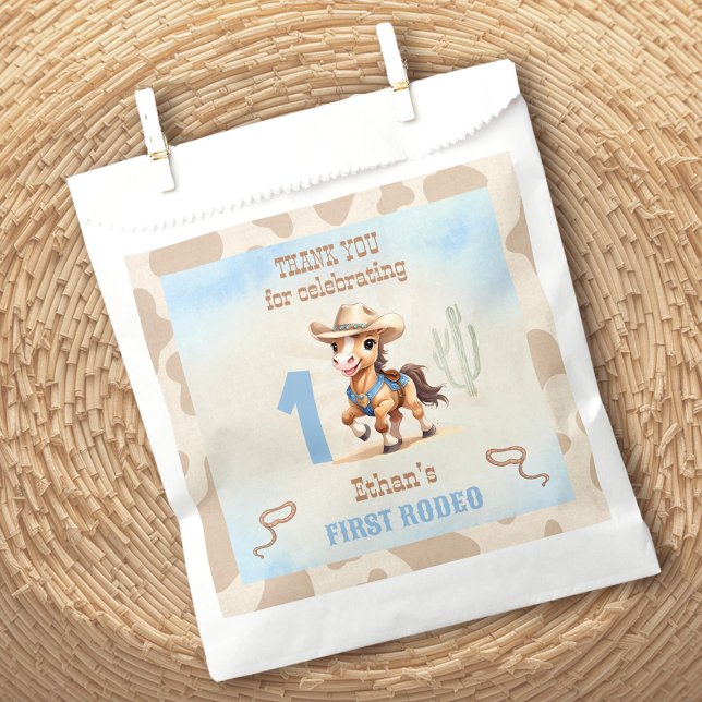 First Rodeo Western Cowboy Birthday Boy Favour Bags (First Rodeo Western Cowboy Birthday Boy Favor Bag)