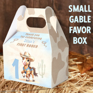 First Rodeo Western Cowboy Birthday Boy Favour Box