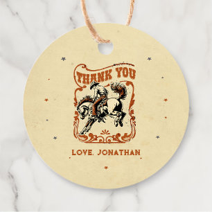 First Rodeo Western Cowboy Birthday  Favour Tags