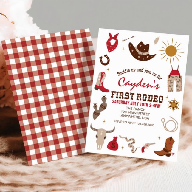 First Rodeo Western Cowboy First Birthday Invitation (Creator Uploaded)