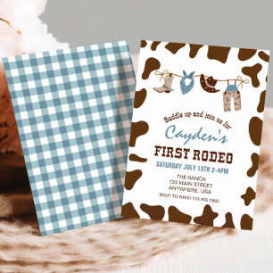 First Rodeo Western Cowboy First Birthday Invitation