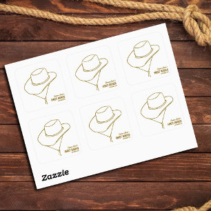 First Rodeo Western Cowgirl Hat 1st Birthday Square Sticker